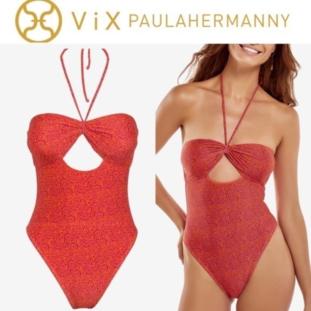 VIX POLLY ONE PIECE HALTER SWIMSUIT 216$